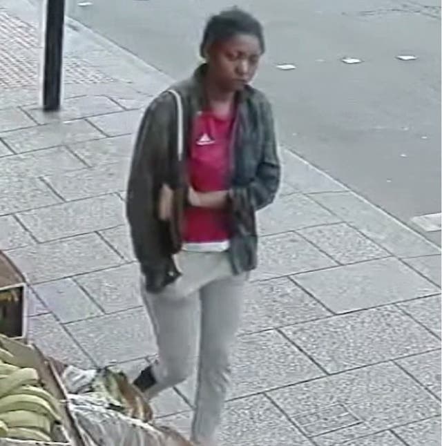 CCTV image of Owami Davies walking north on London Road, Croydon, away from West Croydon on July 7