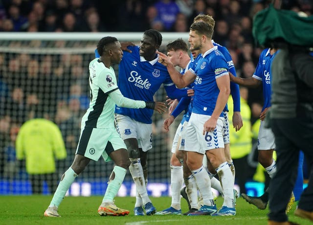 Tempers flare at Goodison Park