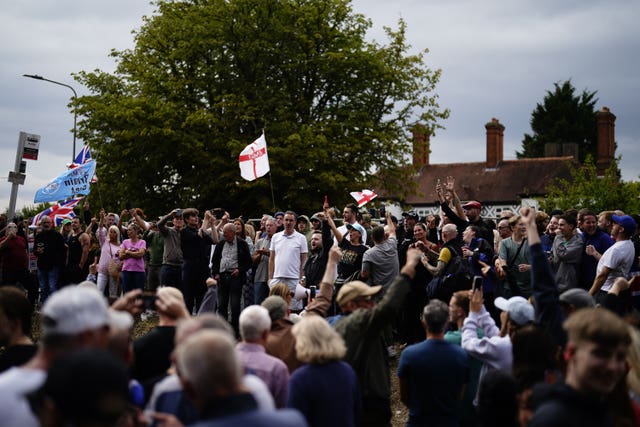 Demo outside the hotel 