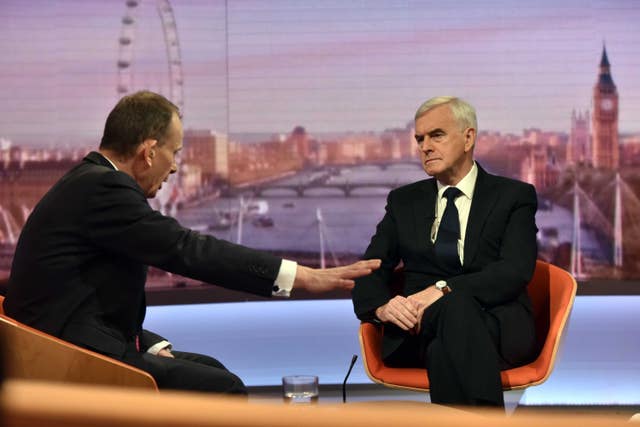 The shadow chancellor appeared on BBC One's The Andrew Marr Show