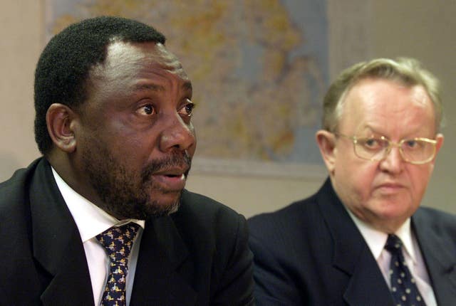 Cyril Ramaphosa, left, has promised a robust campaign against corruption (Paul Faith/PA)