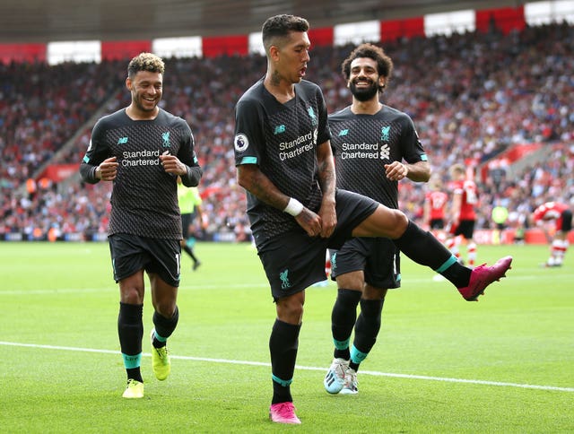 Roberto Firmino, centre, was the match-winner for Liverpool at Southampton