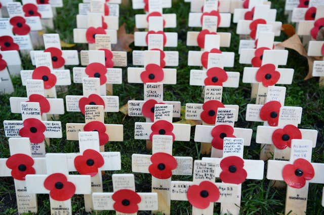 The Field of Remembrance at Westminster Abbey in 2018 (Kirsty O'Connor/PA)