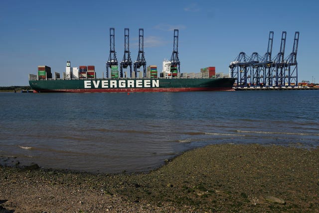 The Ever Given at the Port of Felixstowe 