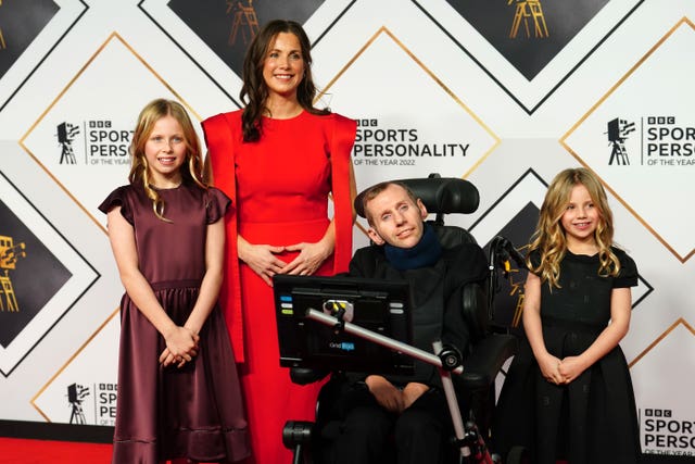 Rob Burrow and family at the BBC Sports Personality of the Year awards