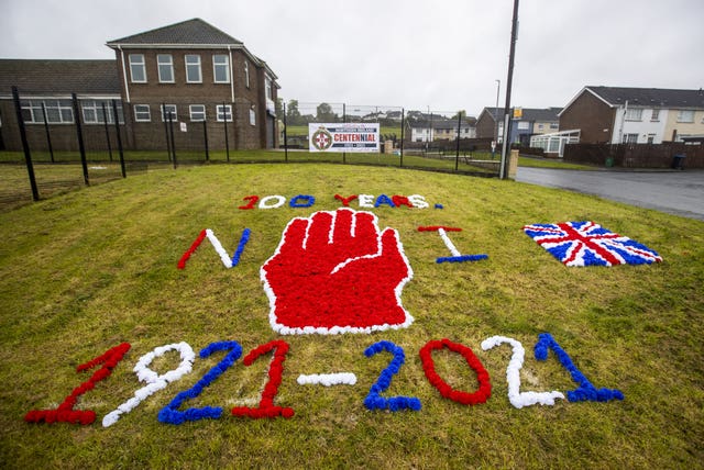 A display marking the occasion in Ballyduff, Newtownabbey 