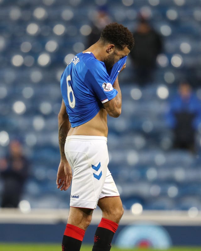 Rangers' Connor Goldson is a doubt for the Old Firm showdown after limping off against Hibs