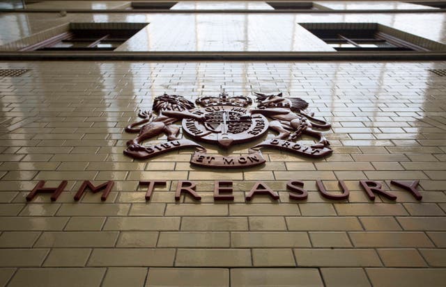 The sign for His Majesty’s Treasury (Chris Ratcliffe/PA)