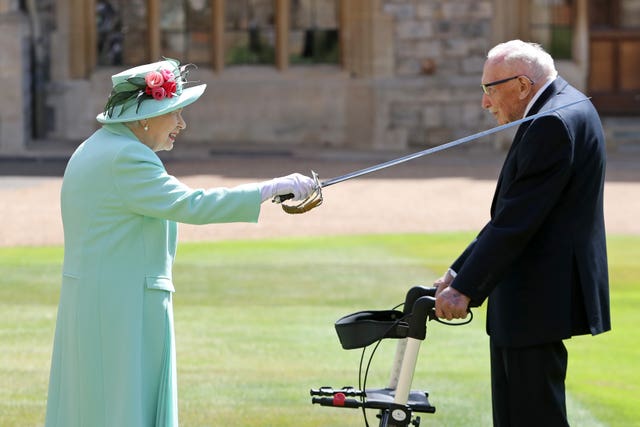 Captain Sir Thomas Moore receives his knighthood