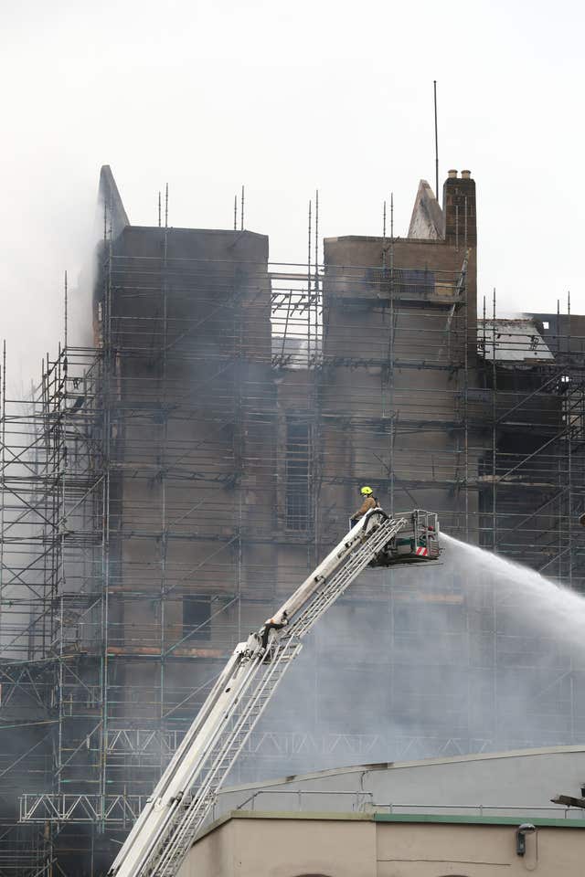 Firefighters at the historic Mackintosh Building (Andrew Milligan/PA)