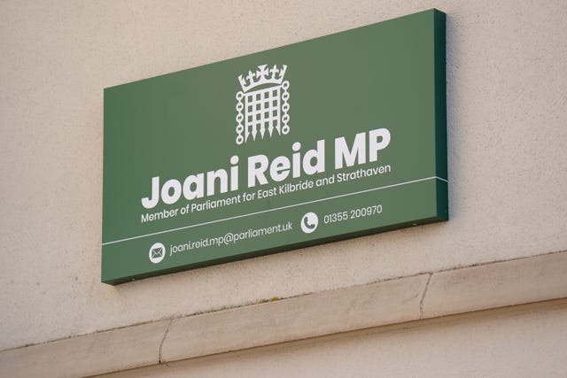 Signage at the constituency office of Joani Reid 