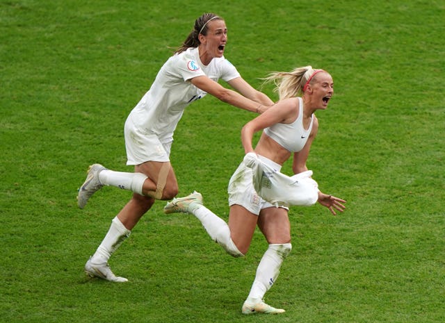 England’s Chloe Kelly celebrates scoring