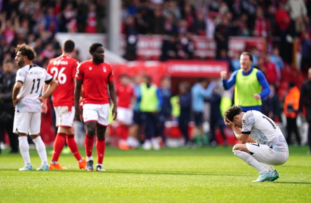 Liverpool are beaten by Nottingham Forest