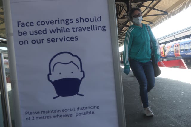 Most passengers are wearing face coverings 