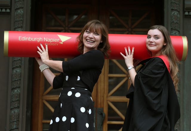 Lorraine Kelly with her daughter Rosie Smithat her graduation