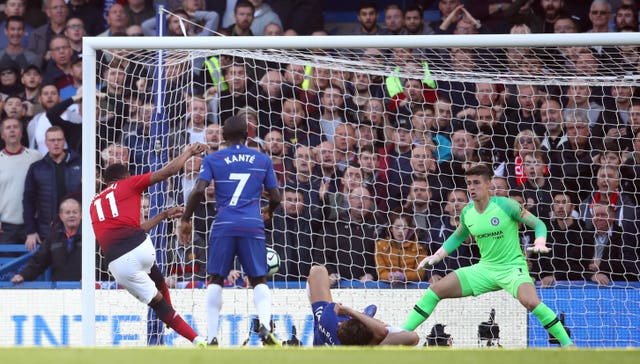 Anthony Martial scores his side’s first goal