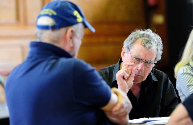 John Cleese and Terry Jones in rehearsals for their Monty Python Live show in 2014