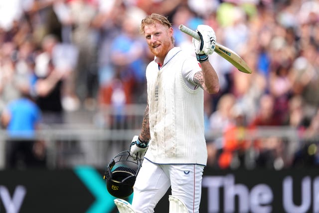 Ben Stokes acknowledges the crowd as he walks off the field 