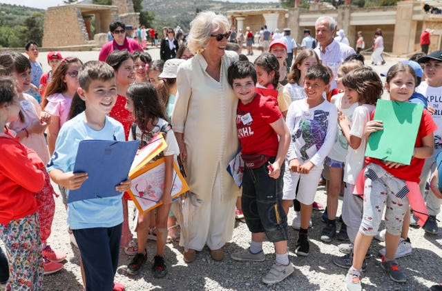 She met the group as they were learning about Minoan Crete (Andrew Matthews/PA)
