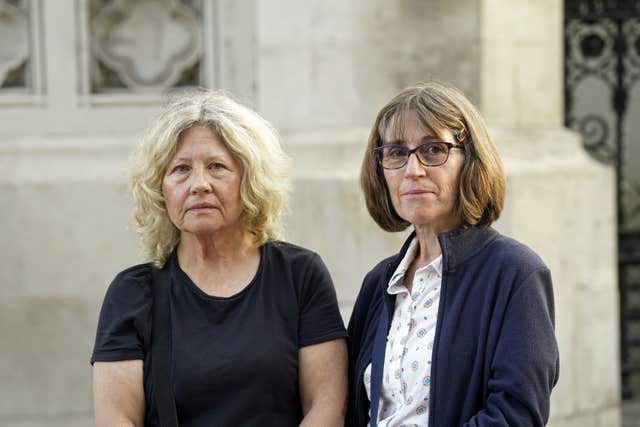 Penny Purnell and Jill Scudamore outside Westminster Hall