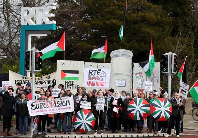 Boycott Eurovision protest at RTE Studios