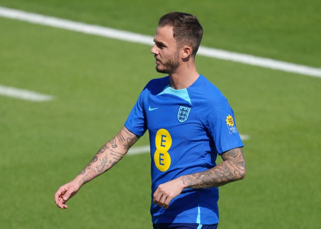 England midfielder James Maddison during a training session
