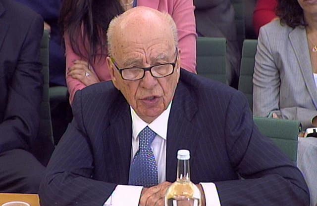 Rupert Murdoch giving evidence in the House of Commons following the News of the World phone-hacking scandal (PA)