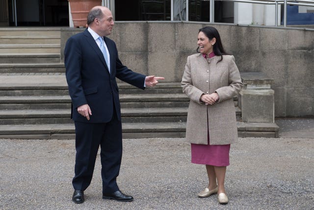 Ben Wallace and Priti Patel were targeted with hoax calls from an impostor posing as Ukraine’s prime minister (Stefan Rousseau/PA)