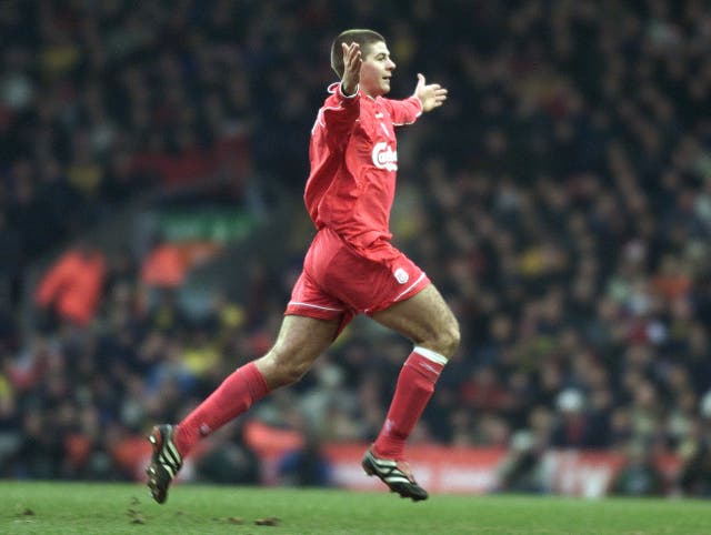 Steven Gerrard scored a brilliant first Premier League goal for Liverpool in 1999 
