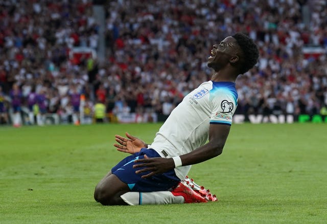Bukayo Saka's hat-trick in a 7-0 win over North Macedonia last season has been a highlight of England's qualification campaign