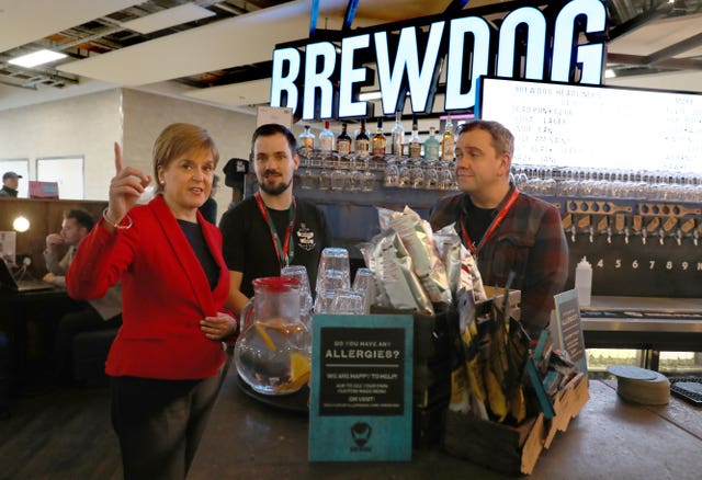 Sturgeon at Edinburgh Airport BrewDog