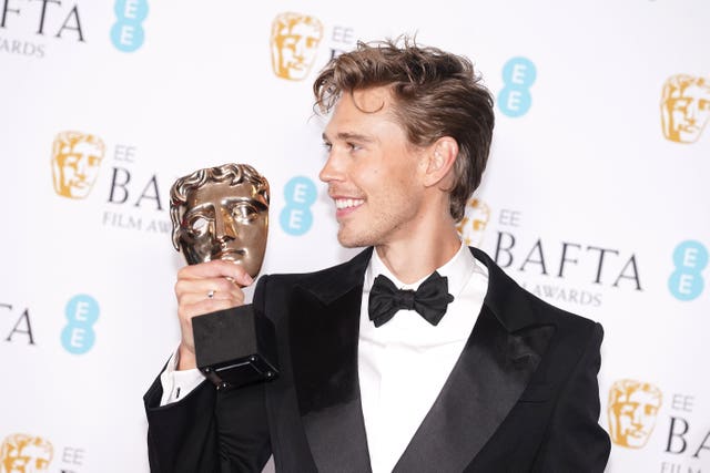 Austin Butler with the Bafta award for best actor