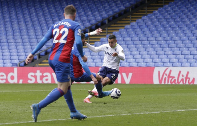 Anwar El Ghazi, right, sweeps home Aston Villa''s second goal