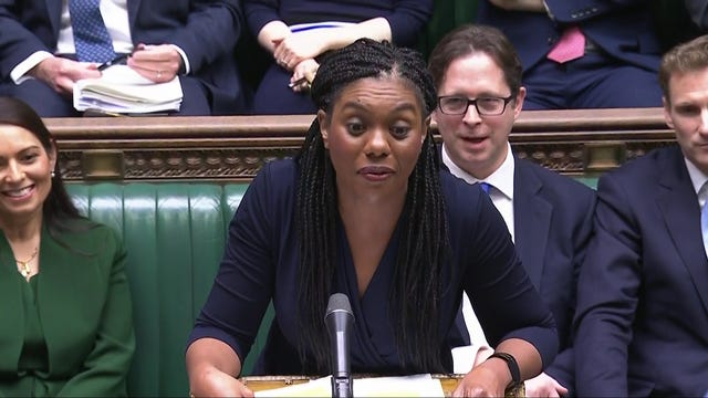 Kemi Badenoch speaks from the despatch box in the Commons