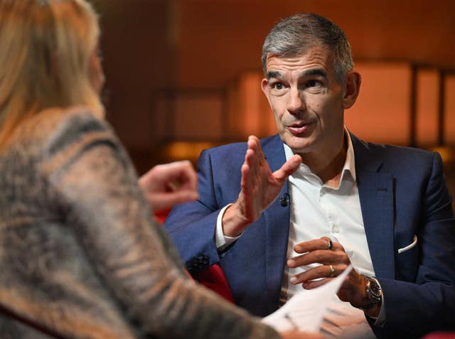 Matt Brittin speaking while seated opposite Laura Kuenssberg