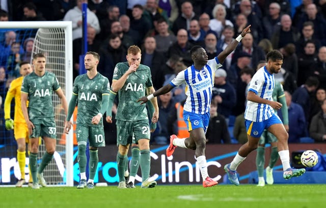 Yankuba Minteh celebrates scoring Brighton''s opening goal 