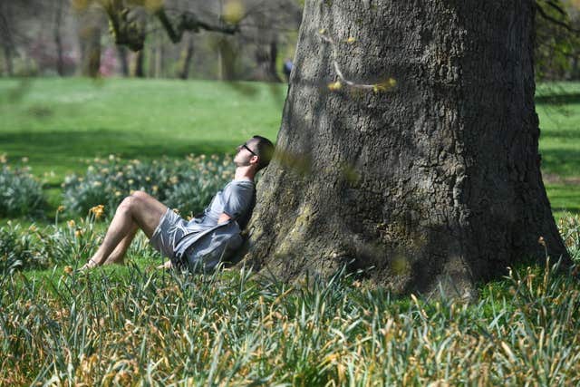 A man sits in the sun at Greenwich Park, London (Victoria Jones/PA)