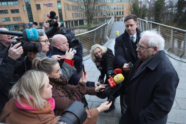 Michael Gallagher speaking to members of the media 