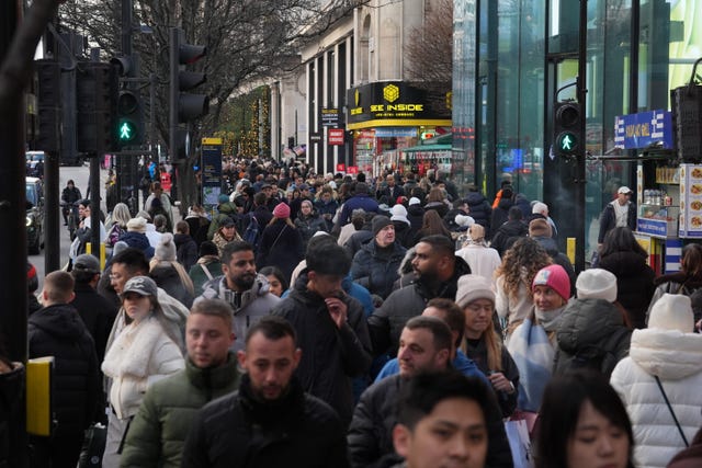 Shoppers in Oxford Street in London