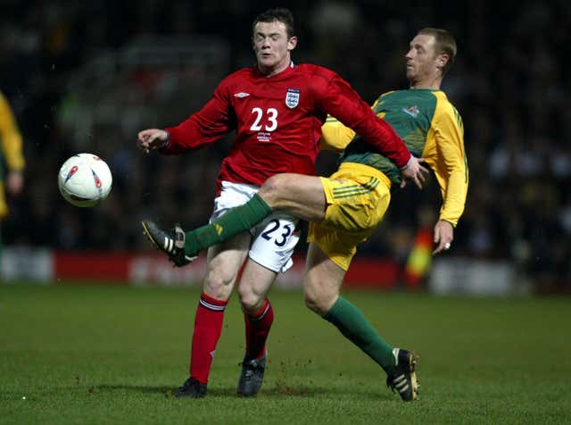 Makes his England debut in February 2002 - aged 17 - in a 3-1 defeat to Australia at Upton Park.