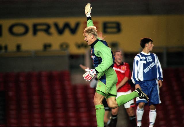 Peter Schmeichel scored in a European game for Manchester United 