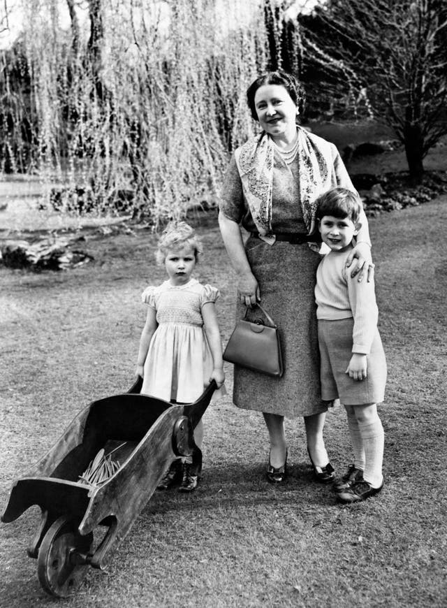 Royalty – Prince Charles and Princess Anne with the Queen Mother