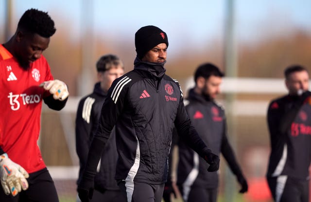 Marcus Rashford took part in training on Wednesday - but did not travel with the squad to Romania