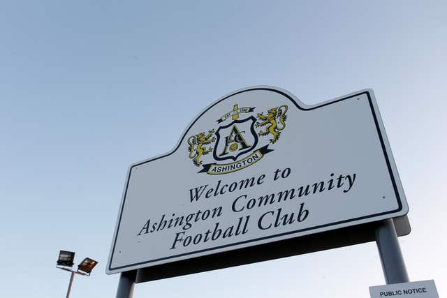 Ashington FC welcome sign (Richard Sellers/PA)