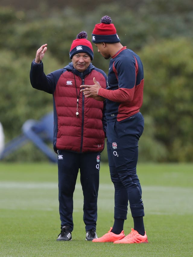 Anthony Watson, right, is back in Eddie Jones' starting line-up