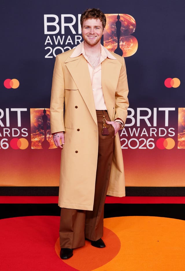 Alex Warren attending the Brit Awards 2026 at Co-op Live in Manchester