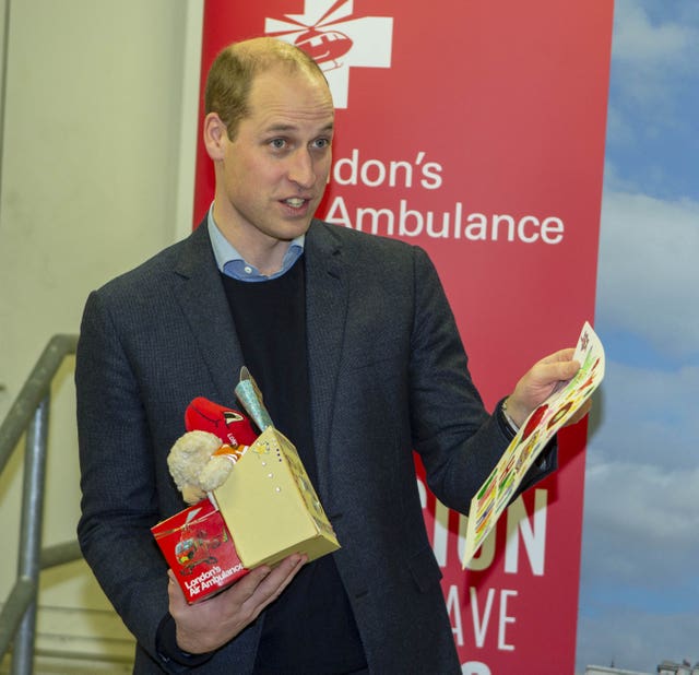 The Duke of Cambridge during a visit to the Royal London Hospital for London's Air Ambulance 30th anniversary celebrations