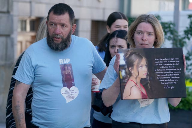 Frankie and Teresa McCann, parents of Kiea McCann, arrive at Monaghan Circuit Criminal Court