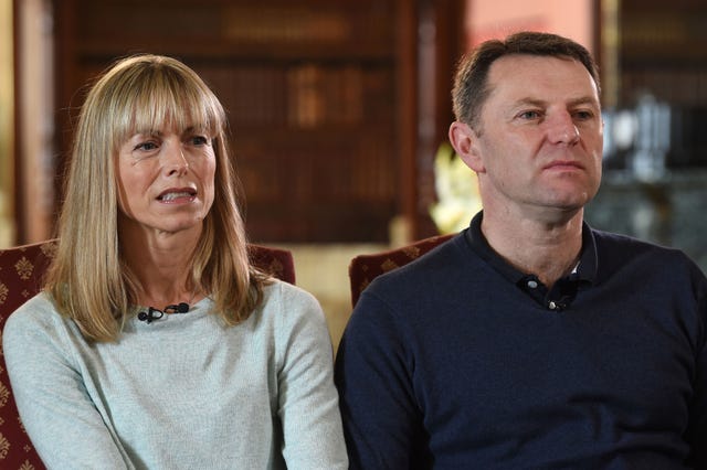 Kate and Gerry McCann sitting down giving an interview