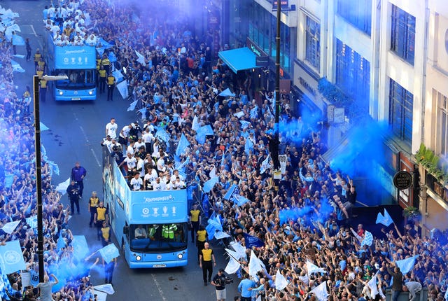 City had four trophies to parade - including the Community Shield - in 2019